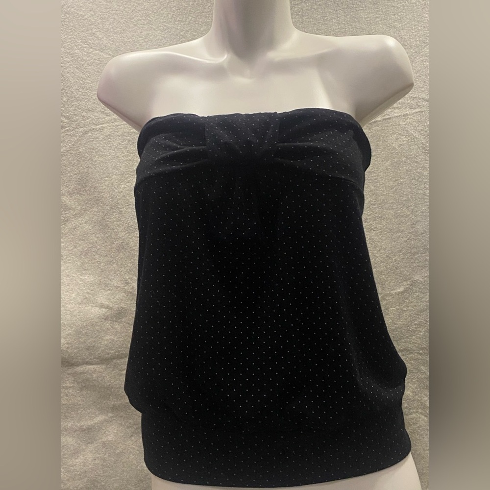 AVAILABLE “Necessary Objects” Black Strapless Crop Top Size Small